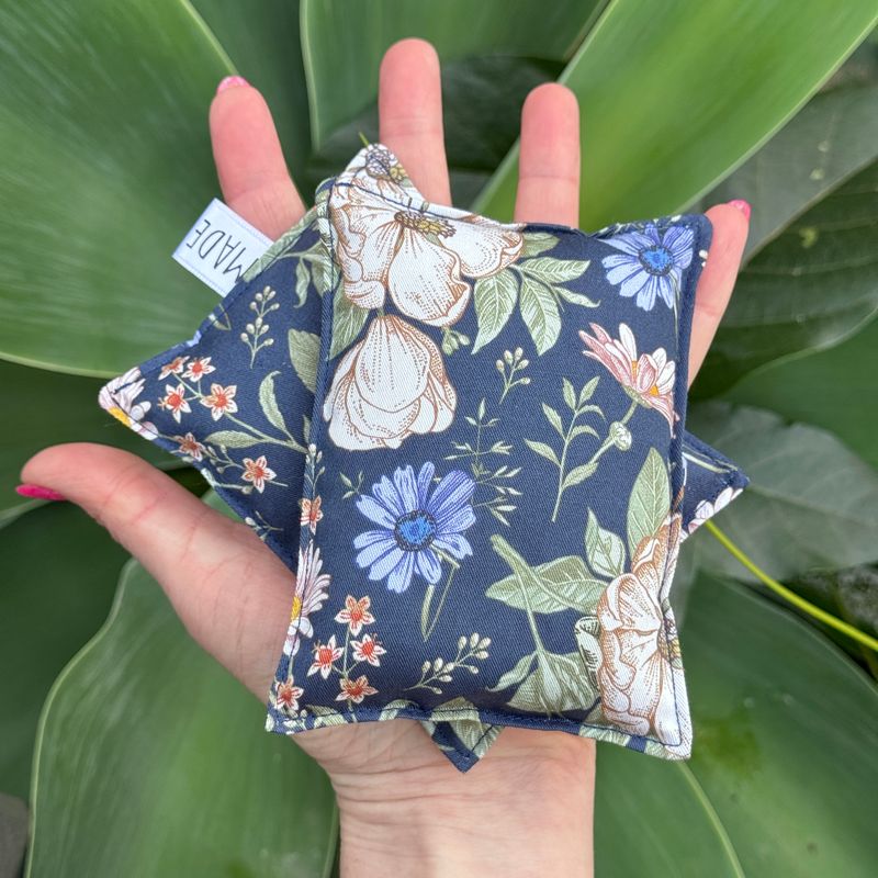 Navy Boho Blooms - Wheat Heat Bag - Tiny Size