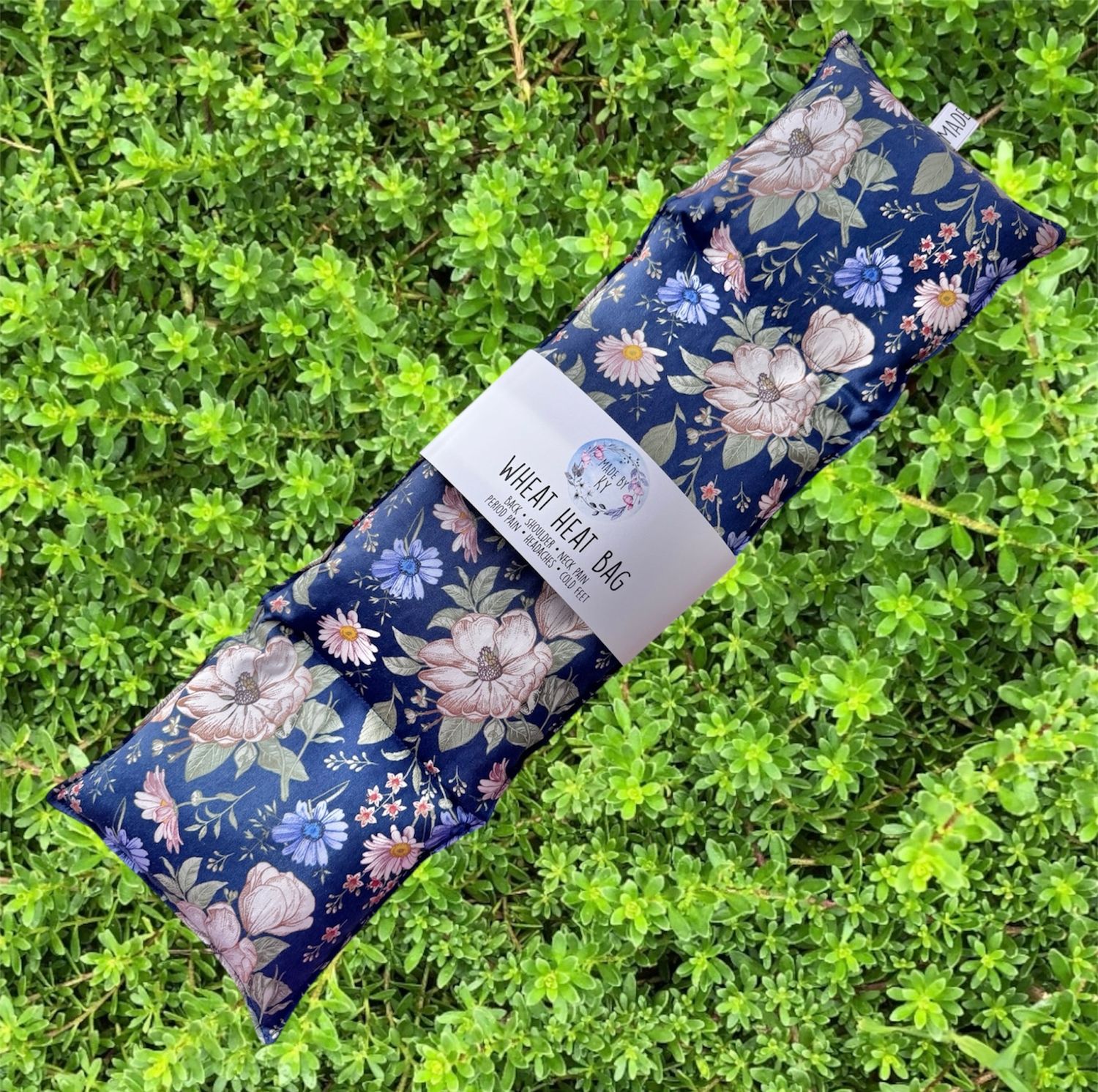 Navy Boho Blooms - Wheat Heat Bag - XL Size