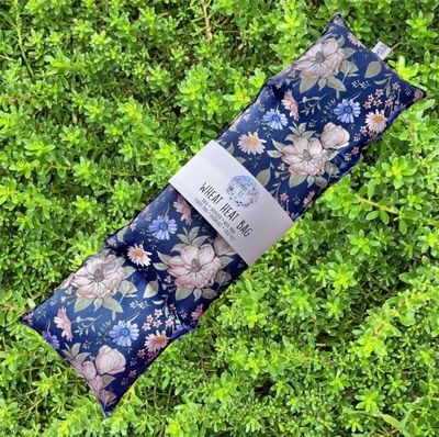 Navy Boho Blooms - Wheat Heat Bag - XL Size