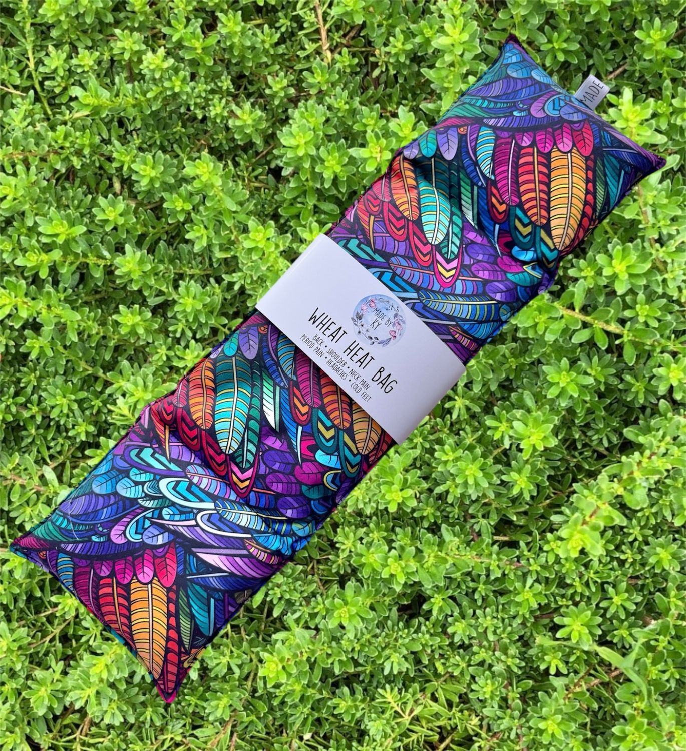 Rainbow Feathers - Wheat Heat Bag - XL Size
