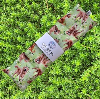 Golden Retriever Green - Wheat Heat Bag - XL Size