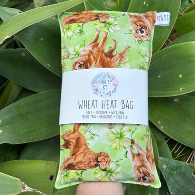 Golden Retriever Green- Wheat Heat Bag - Regular Size