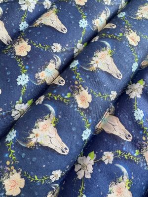 Floral Longhorn Skulls - Wheat Heat Bag - Over The Shoulder XXXL