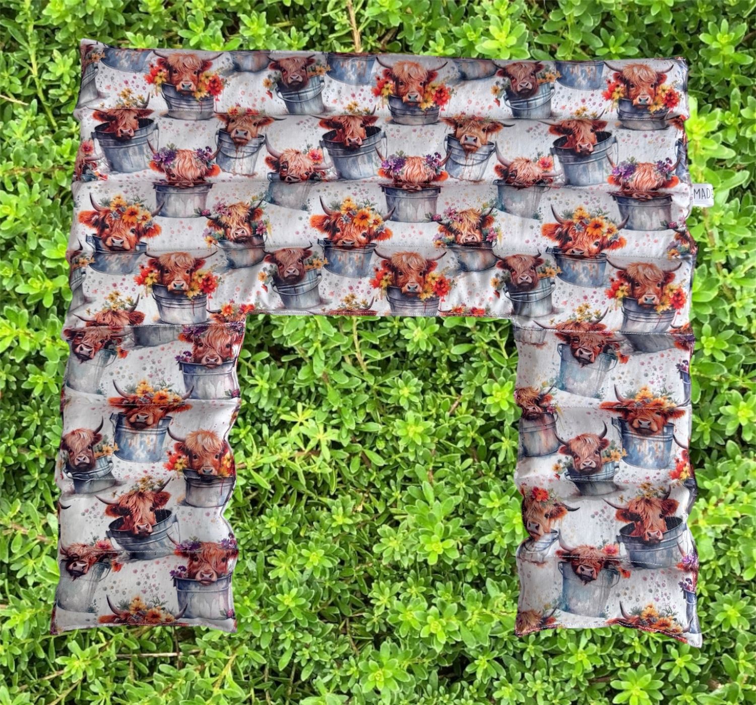 Highland Cows in Buckets - Wheat Heat Bag - Over The Shoulder XXXL