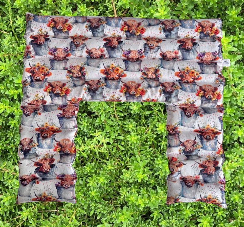 Highland Cows in Buckets - Wheat Heat Bag - Over The Shoulder XXXL
