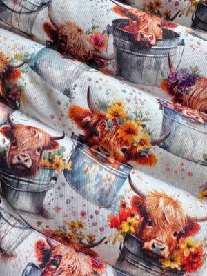 Highland Cows in Buckets - Wheat Heat Bag - Over The Shoulder XXXL