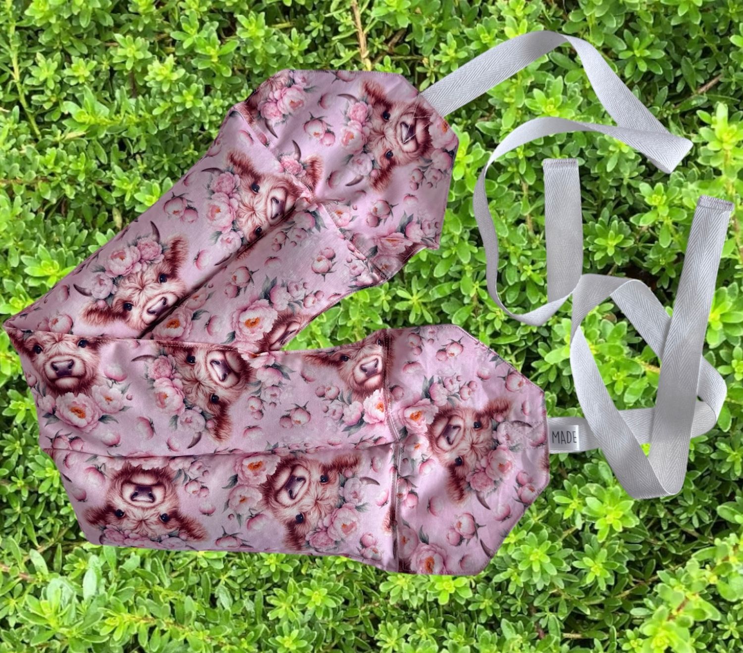 Highland Cow’s &amp; Peony’s - Wheat Heat Bag - Super Size with Ties