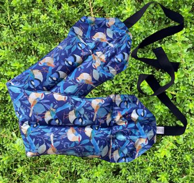 Blue Wrens - Wheat Heat Bag - Super Size with Ties