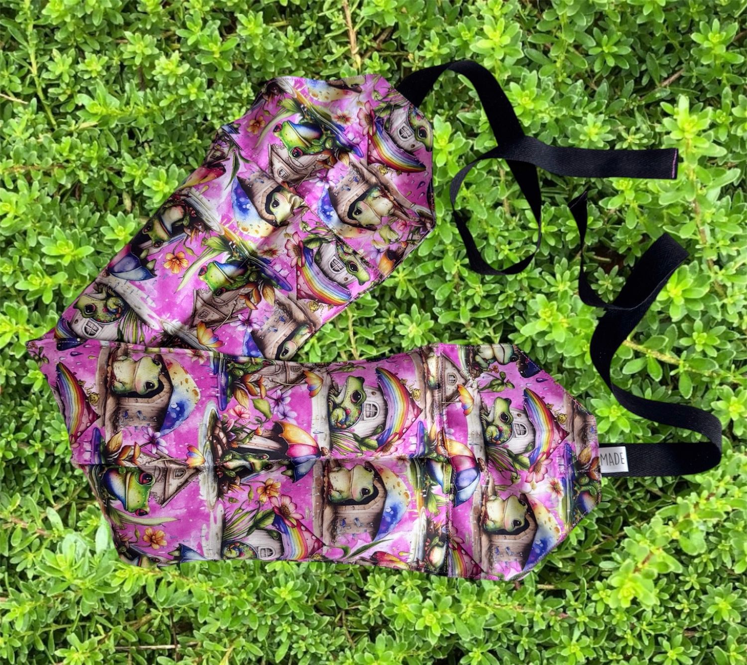 Froggies - Wheat Heat Bag - Super Size with Ties