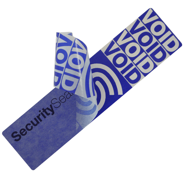 Paper-based security stripes with VOID effect, 179x45  mm,  rectangular, 990 pcs., Color: Blue