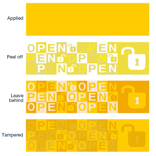 SecurityTape "TripleLock" with triple VOID-effect, 50m, Color: Yellow, Number of reels: 1 reel