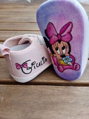 Scarpine neonato personalizzate dipinte a mano Topolina