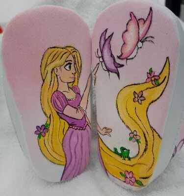 Scarpine neonato personalizzate dipinte a mano Principessa