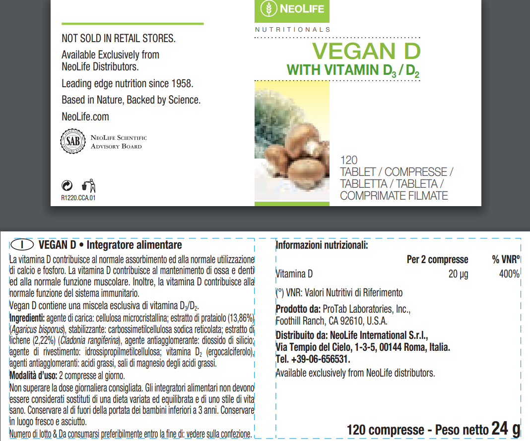 VEGAN D vith VIT D3 e D2