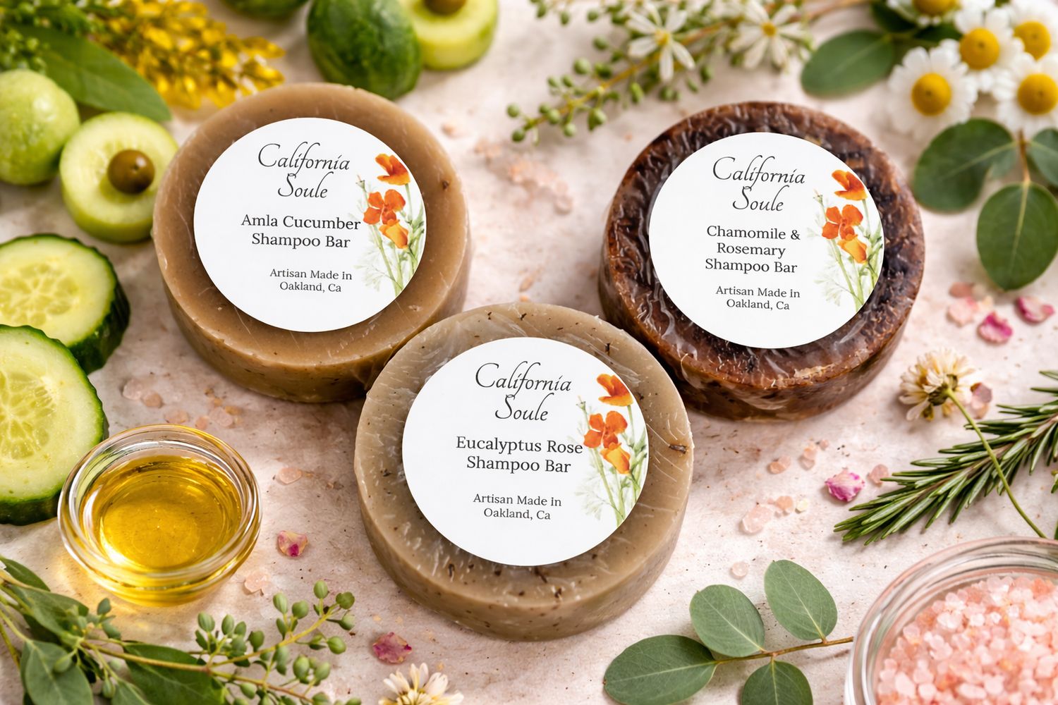 Botanical Infused Shampoo Bars (Set of 3)