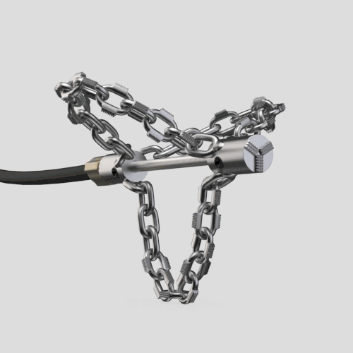 Lightweight - Croco Chain With Drill Head (Cast Iron & Clay Pipes) to go with the Picote flexible shaft or Ridgid drain snake auger for blockage removal and descale of sewer pipes