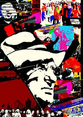 Don Andrea Gallo  Prete di strada  ritratti artistici alla "Andy Warhol"