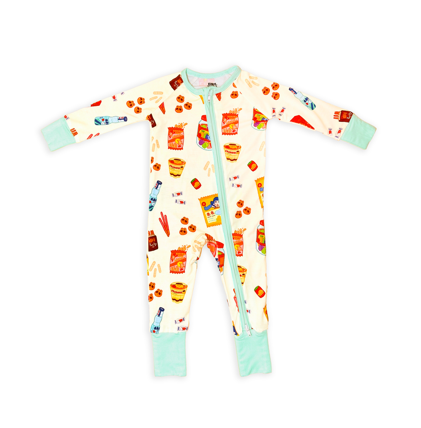 Snack Time Dreams Bamboo Zippered Romper Pajamas