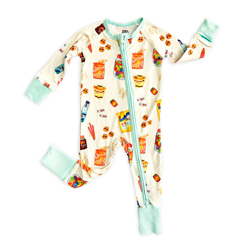 Snack Time Dreams Bamboo Zippered Romper Pajamas