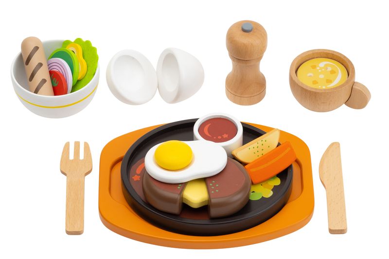 Sizzling Steak Plate Wooden Playset
