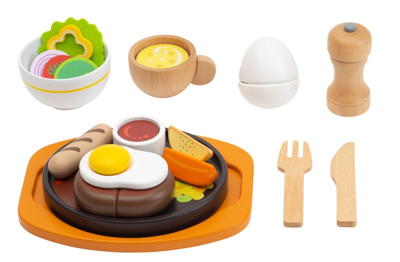 Sizzling Steak Plate Wooden Playset