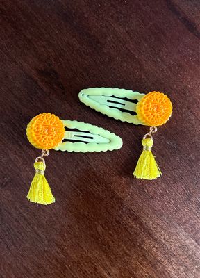 Mooncake Snap Clips with Tassels (Pair)