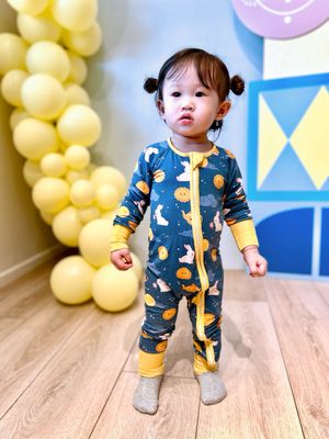 Mid-Autumn Dreams Bamboo Zippered Romper Baby Pajamas