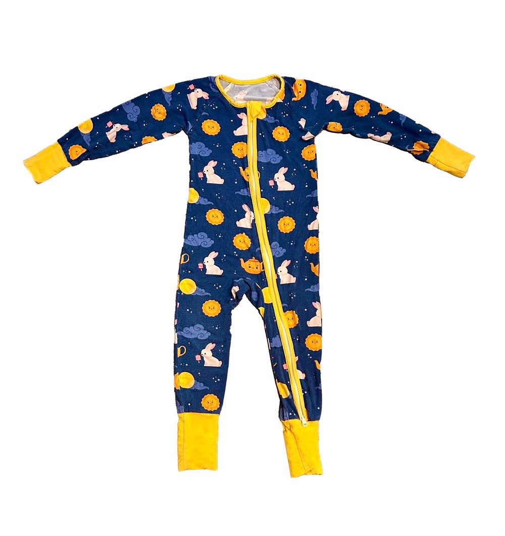 Mid-Autumn Dreams Bamboo Zippered Romper Baby Pajamas