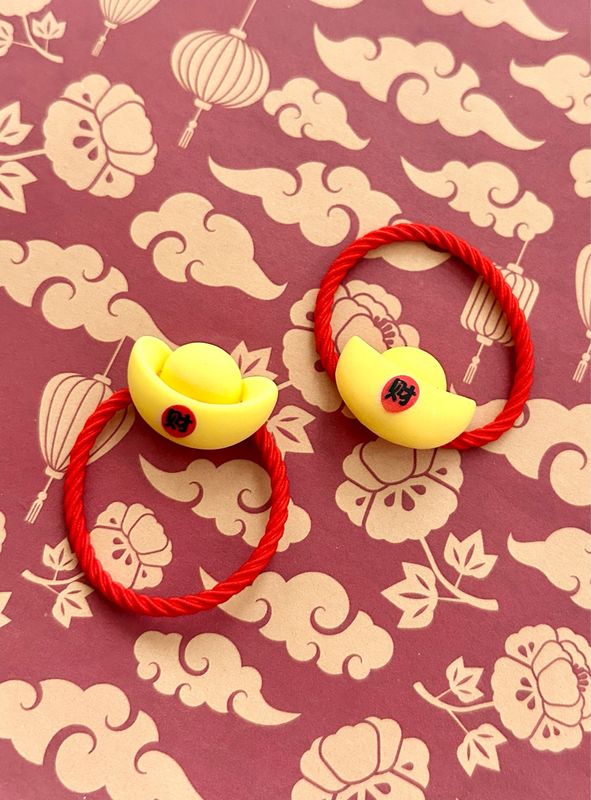 Gold Ingot Elastic Hair Ties