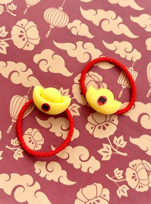 Gold Ingot Elastic Hair Ties