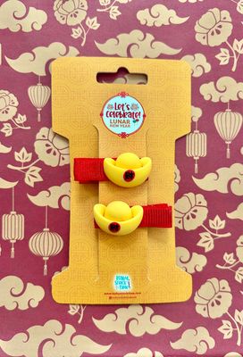 Gold Ingot Alligator Hair Clips