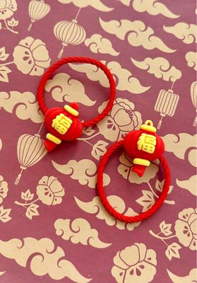 Prosperity Fu Lantern Elastic Hair Ties