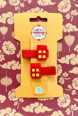 Lucky Red Envelope Alligator Hair Clips