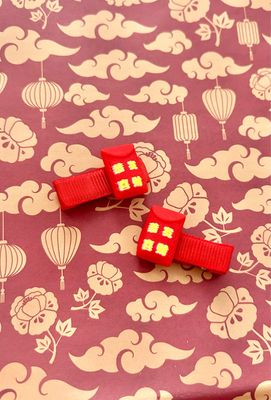 Lucky Red Envelope Alligator Hair Clips