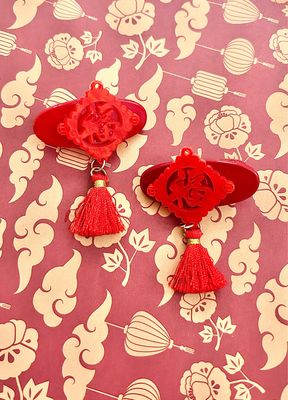Luck is Here Tassel Alligator Hair Clip Set