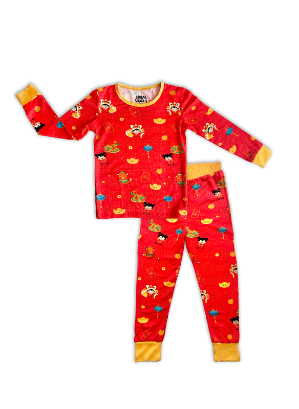 Lunar New Year Dreams Lucky Bamboo 2 Piece Toddler Pajamas