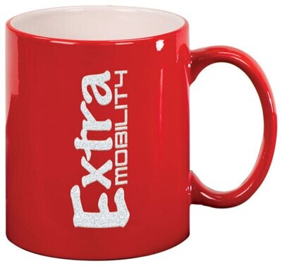 11 oz. Laser Engraved Ceramic Mugs, Color: Red