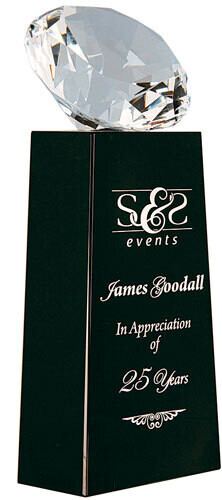Crystal Diamond on Black Crystal Pedestal