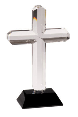 Crystal Cross with Black Base