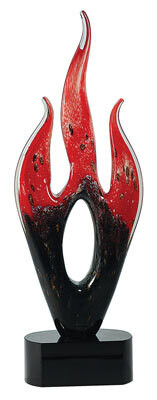 Red & Black Flame Art Glass Award