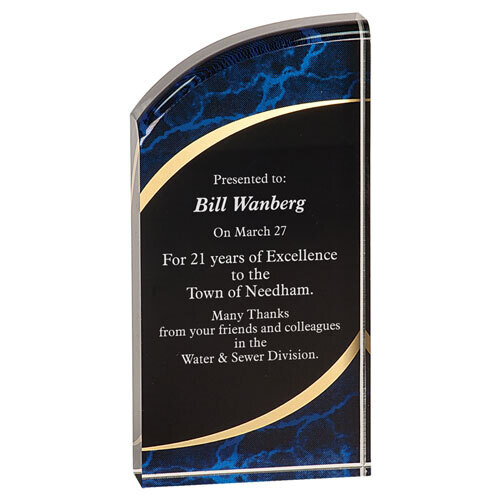 Marble Rounded Acrylic Award, Color: Blue