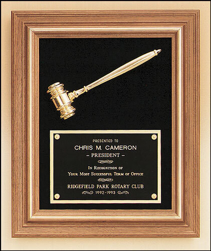 LARGE AMERICAN WALNUT FRAME WITH GAVEL