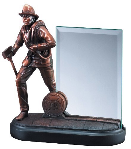 Fireman with glass