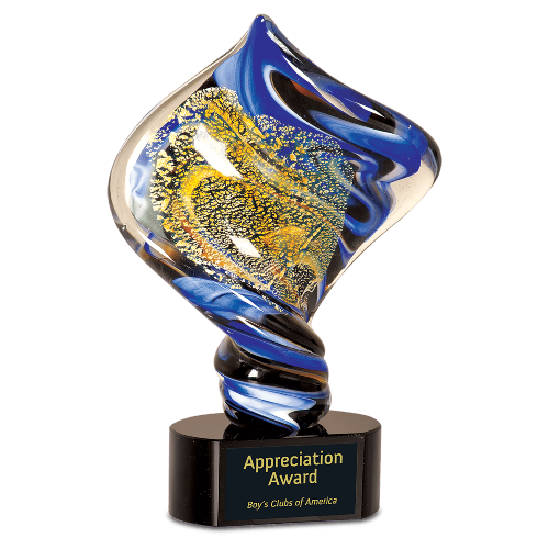 11" Diamond Twist Art Glass