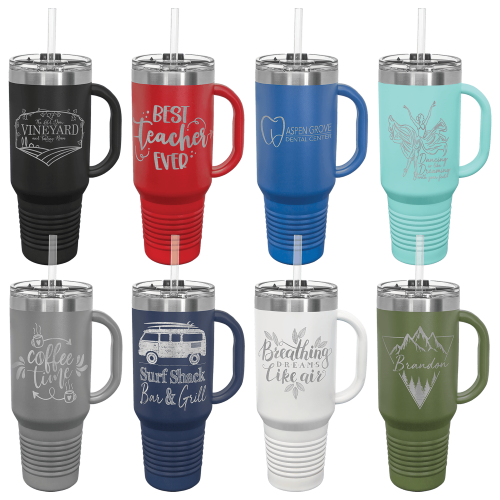 40 oz Polar Camel 40 Travel Mug with Handle, Straw Included