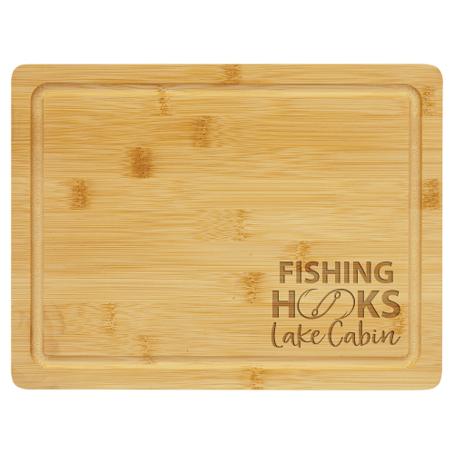 11 1/2" x 8 3/4" Bamboo Cutting Board with Drip Ring