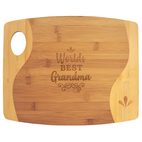 Bamboo Two-Tone Cutting Board with Handle (Three Sizes)