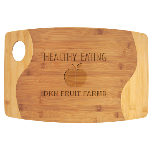 17 3/4" x 11 3/4" Bamboo Two-Tone Cutting Board with Handle
