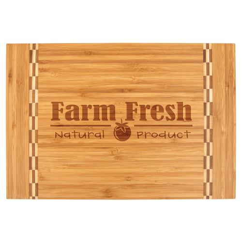 Bamboo Cutting Board with Butcher Block Inlay (Three Sizes)