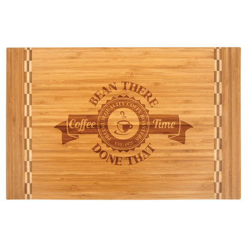 18 1/4" x 12" Bamboo Cutting Board with Butcher Block Inlay